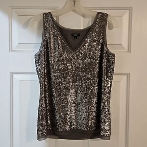 Talbots sequined V neck top